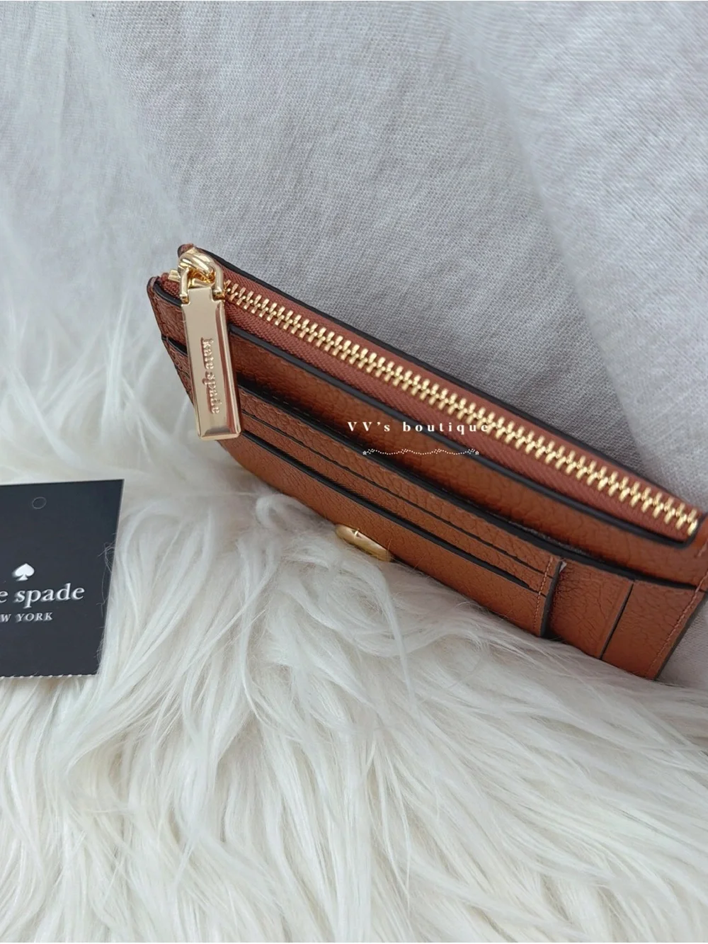 NWT Kate Spade Kayla Large Slim Cardholder Warm Gingerbread Brown KL837 RARE